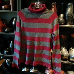 Striped turtleneck sweater!